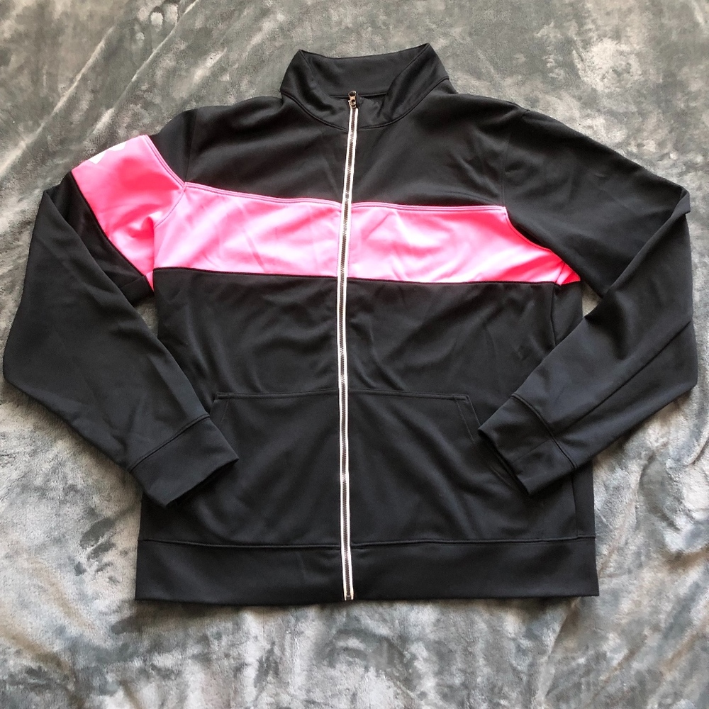 Under Armor Womens Jacket Black With Pink Stripe